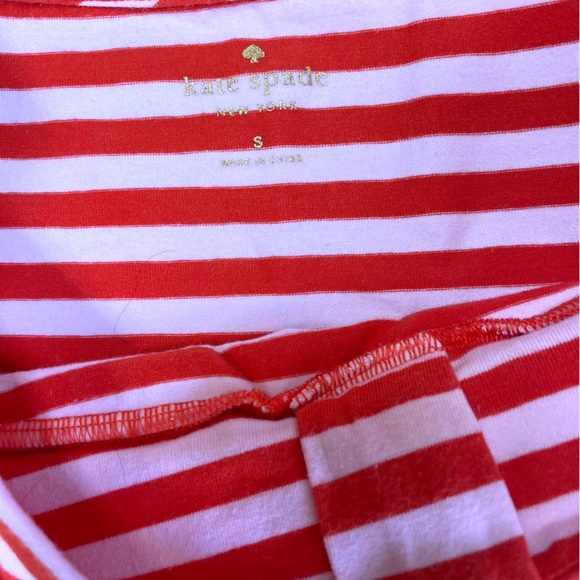 KATE SPADE Red & Pink Striped 3/4 Sleeve Tee - Picture 4 of 9